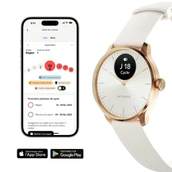Montre de Santé Connecté Femme Withings Scanwatch Light - Wsw L Rowhi Bracelet Caoutchouc Blanc