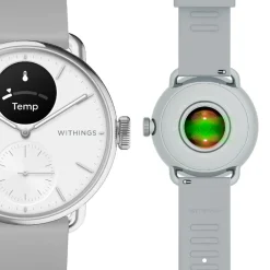 Montre de Santé Connecté Femme Withings Scanwatch 2 - Wsw 238 White Bracelet Caoutchouc Gris