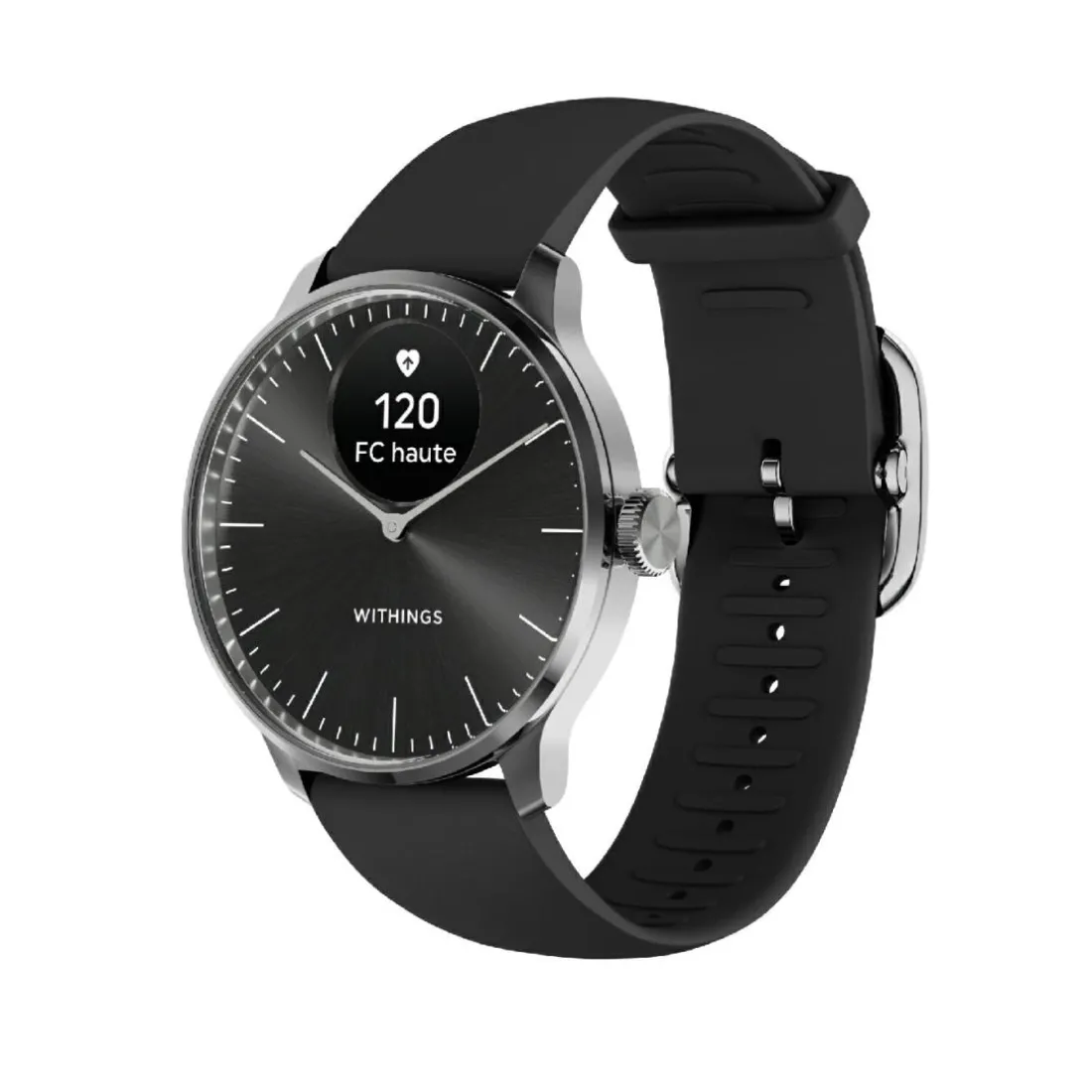 Montre de Santé Connecté Femme Withings Scanwatch Light - Wsw L Black Bracelet Caoutchouc Noir