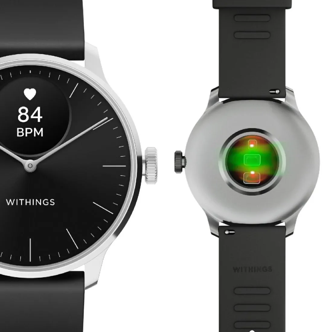 Montre de Santé Connecté Femme Withings Scanwatch Light - Wsw L Black Bracelet Caoutchouc Noir