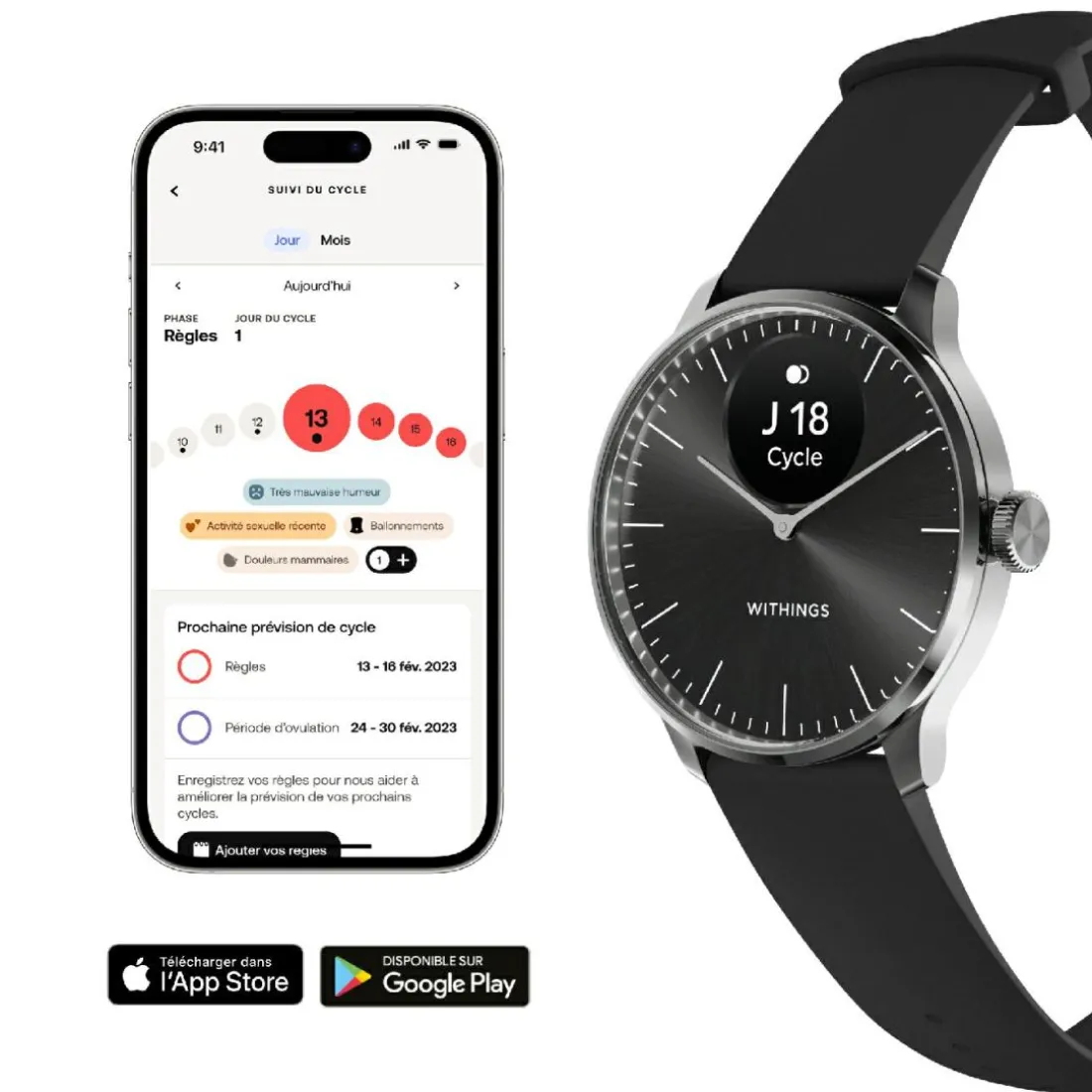 Montre de Santé Connecté Femme Withings Scanwatch Light - Wsw L Black Bracelet Caoutchouc Noir
