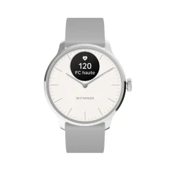Montre de Santé Connecté Femme Withings Scanwatch Light - Wsw L White Bracelet Caoutchouc Gris