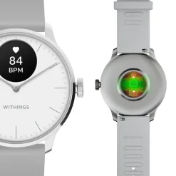 Montre de Santé Connecté Femme Withings Scanwatch Light - Wsw L White Bracelet Caoutchouc Gris