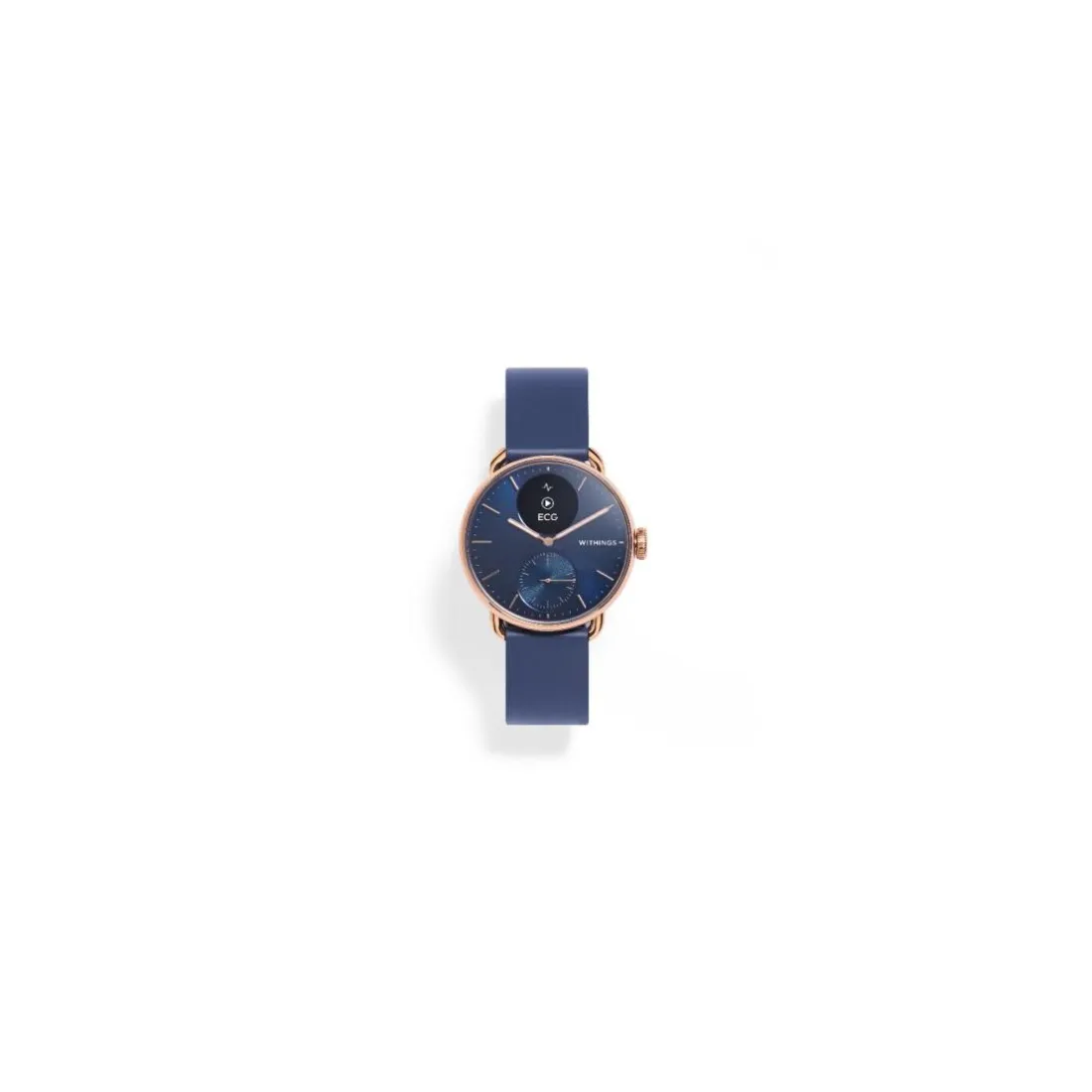 Montre de Santé Connecté Femme Withings Scanwatch 2 - Wsw 238 Roblu Bracelet Caoutchouc Bleu