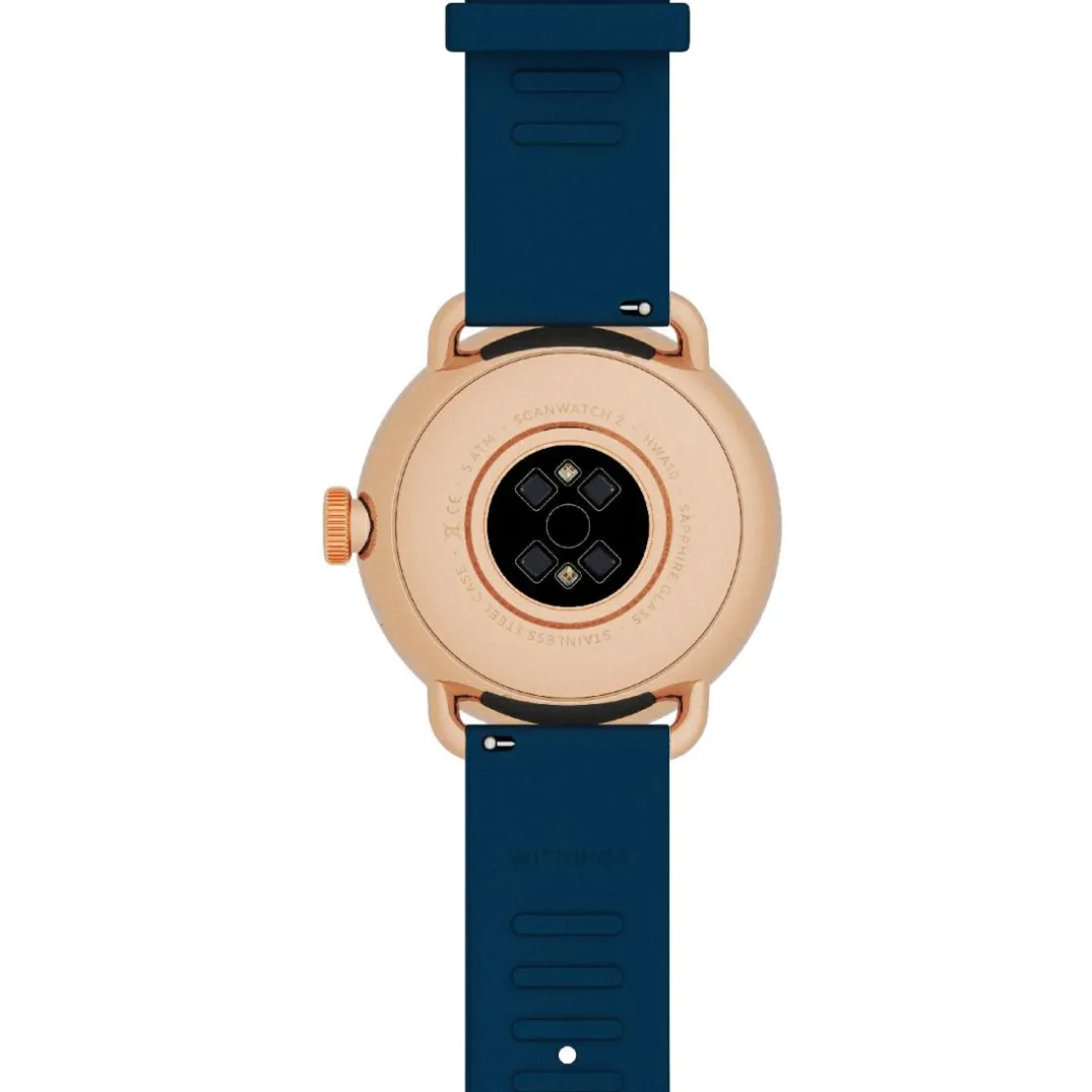 Montre de Santé Connecté Femme Withings Scanwatch 2 - Wsw 238 Roblu Bracelet Caoutchouc Bleu