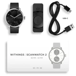 Montre de Santé Connecté Femme Withings Scanwatch 2 - Wsw 238 Black Bracelet Caoutchouc Noir