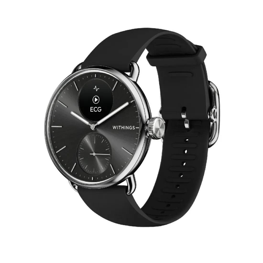 Montre de Santé Connecté Femme Withings Scanwatch 2 - Wsw 238 Black Bracelet Caoutchouc Noir