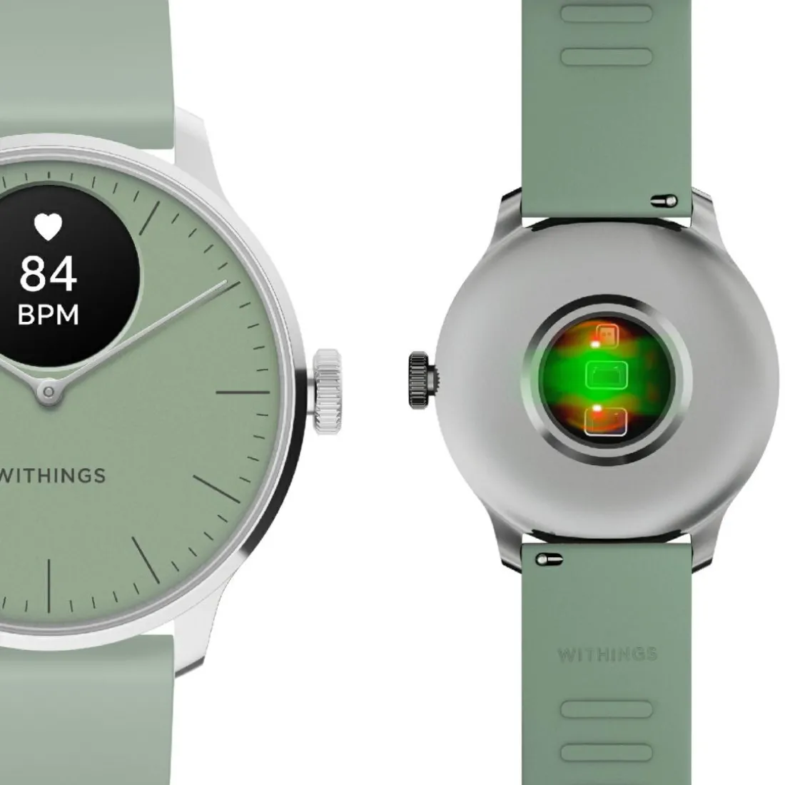 Montre de Santé Connecté Femme Withings Scanwatch Light - Wsw L Green Bracelet Caoutchouc Vert