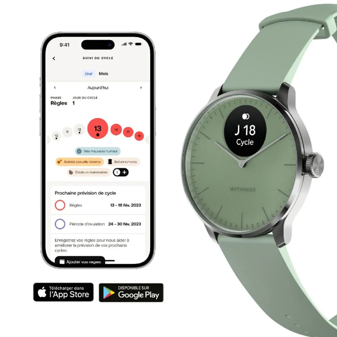 Montre de Santé Connecté Femme Withings Scanwatch Light - Wsw L Green Bracelet Caoutchouc Vert
