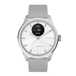 Montre de Santé Connectée Mixte Withings Scanwatch 2 - Wsw 242 White Bracelet Caoutchouc Gris