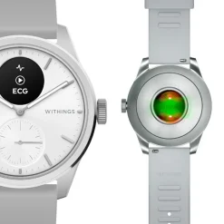 Montre de Santé Connectée Mixte Withings Scanwatch 2 - Wsw 242 White Bracelet Caoutchouc Gris