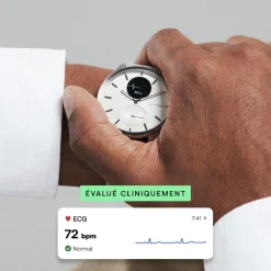 Montre de Santé Connectée Mixte Withings Scanwatch 2 - Wsw 242 White Bracelet Caoutchouc Gris