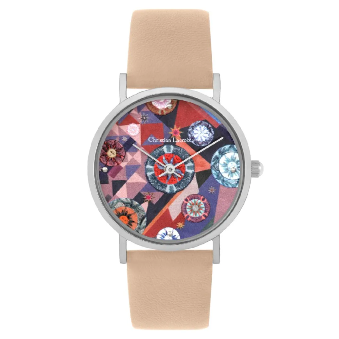 Montre Femme Christian Lacroix Montres Boutis Sun - CLW901 Bracelet Cuir Rose