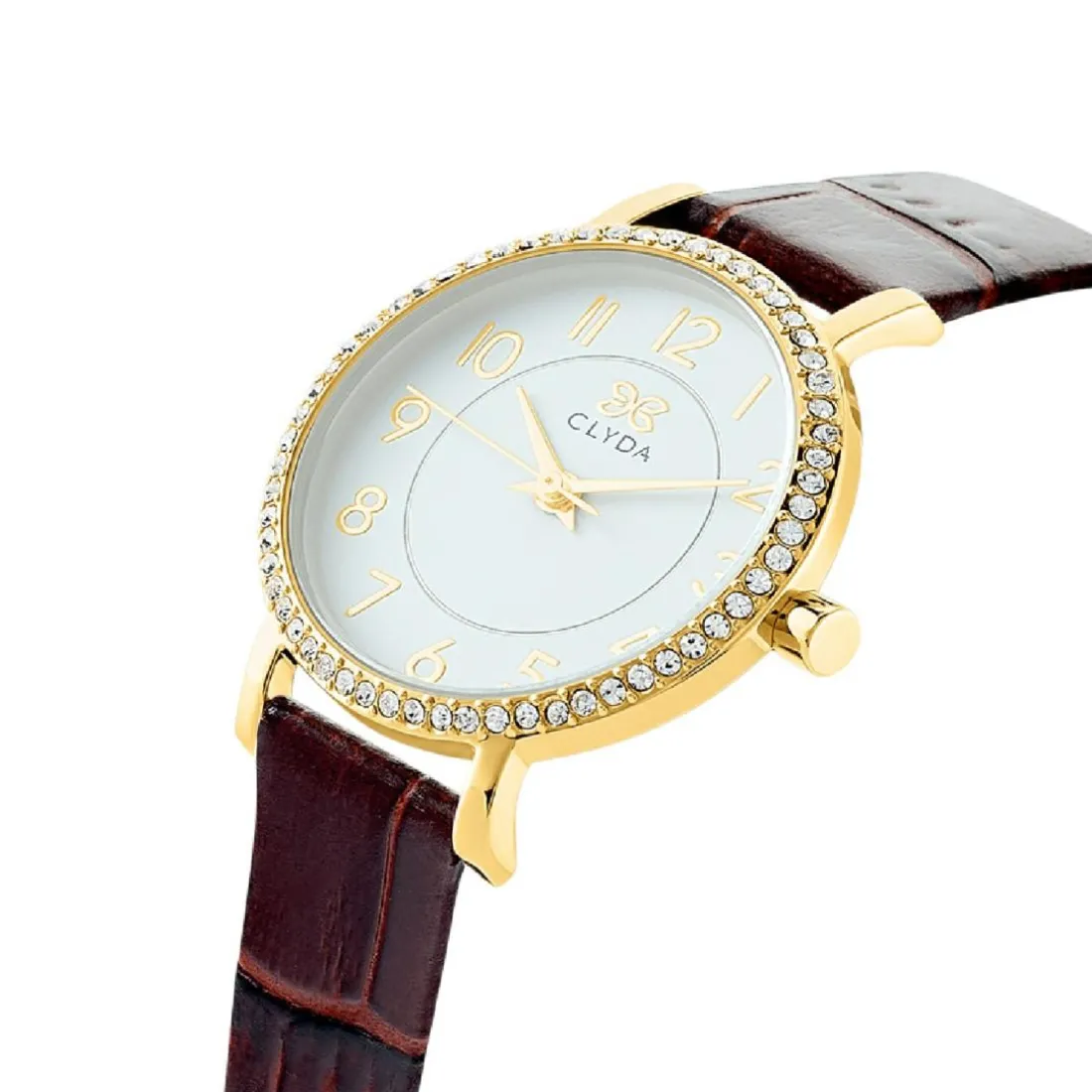 Montre Femme Clyda Justine - CLA826DWR Bracelet Cuir Marron