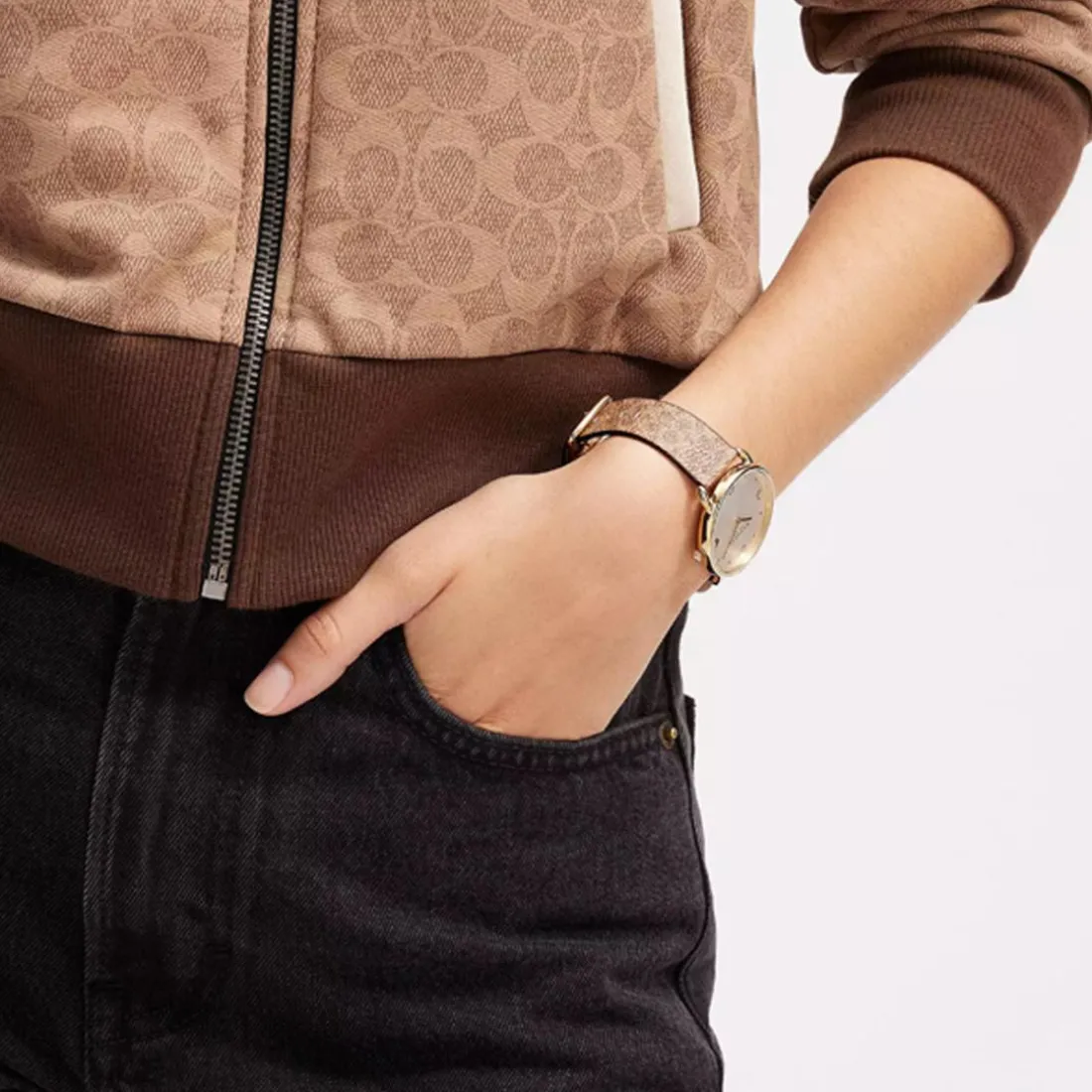 Montre Femme Coach Elliot - 14504205 Bracelet Cuir Marron