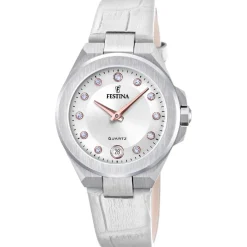 Montre Femme Festina Mademoiselle - F20701-1 Bracelet Cuir Blanc