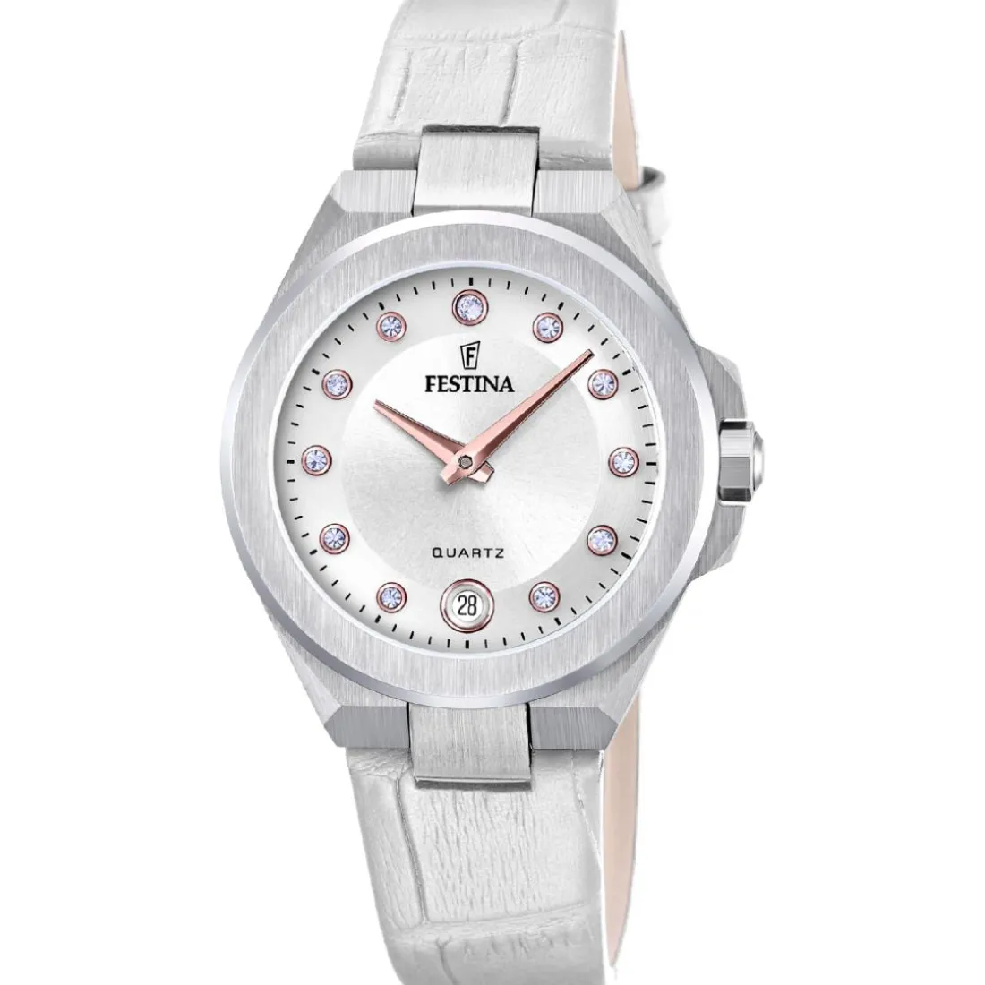 Montre Femme Festina Mademoiselle - F20701-1 Bracelet Cuir Blanc