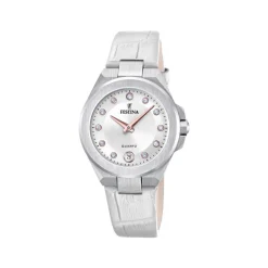 Montre Femme Festina Mademoiselle - F20701-1 Bracelet Cuir Blanc