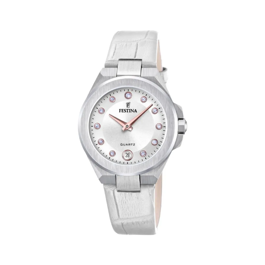 Montre Femme Festina Mademoiselle - F20701-1 Bracelet Cuir Blanc