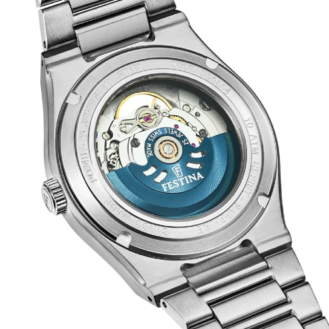 Montre femme Festina Swiss Made Automatic - F20054-4 Bracelet Acier Argent