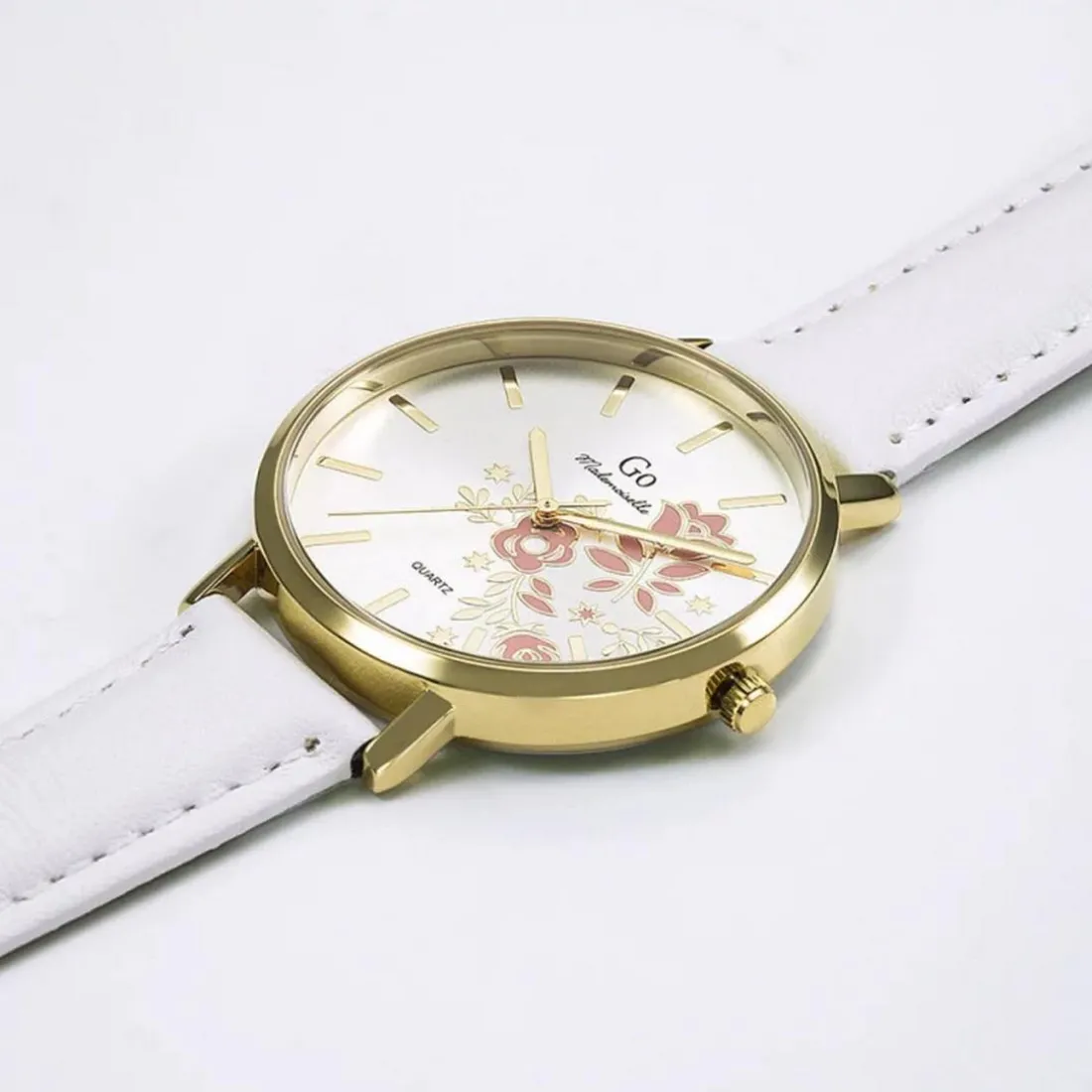 Montre Femme Go Mademoiselle Fleurs - 699575 Bracelet Doré