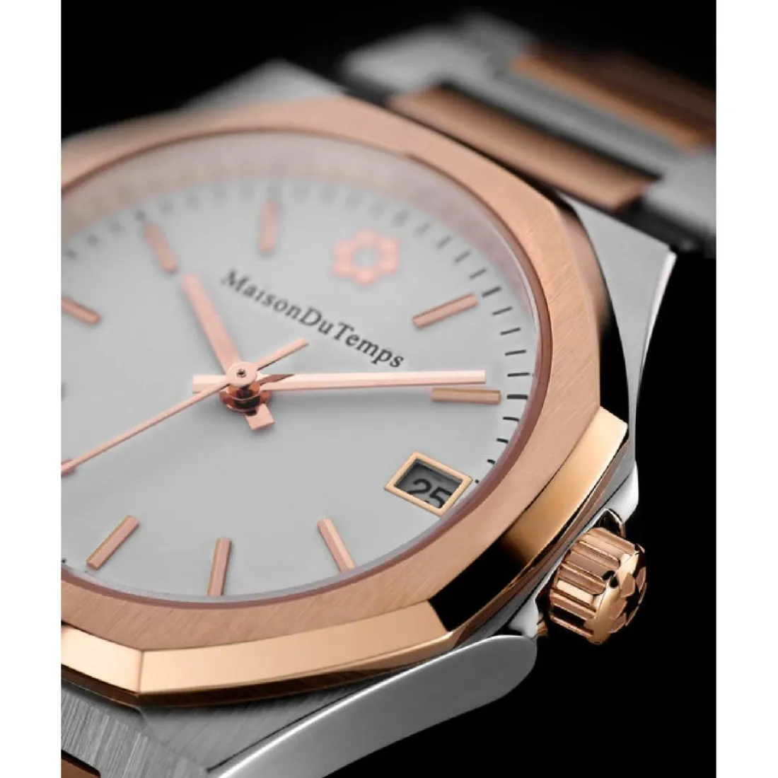 Montre Femme Maison Du Temps MTGamma Femme Blanc Acier Doré Rose