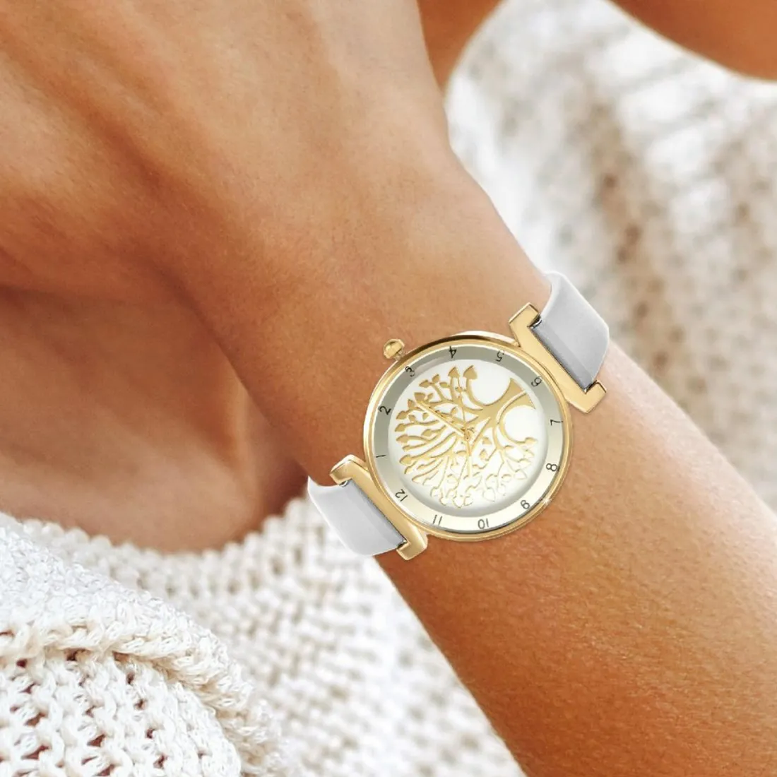 Montre femme MF468-BLANC - Bracelet Synthétique Blanc