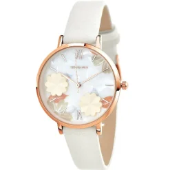 Montre femme MF463-BLANC - Bracelet Cuir Blanc