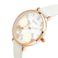 Montre femme MF463-BLANC - Bracelet Cuir Blanc