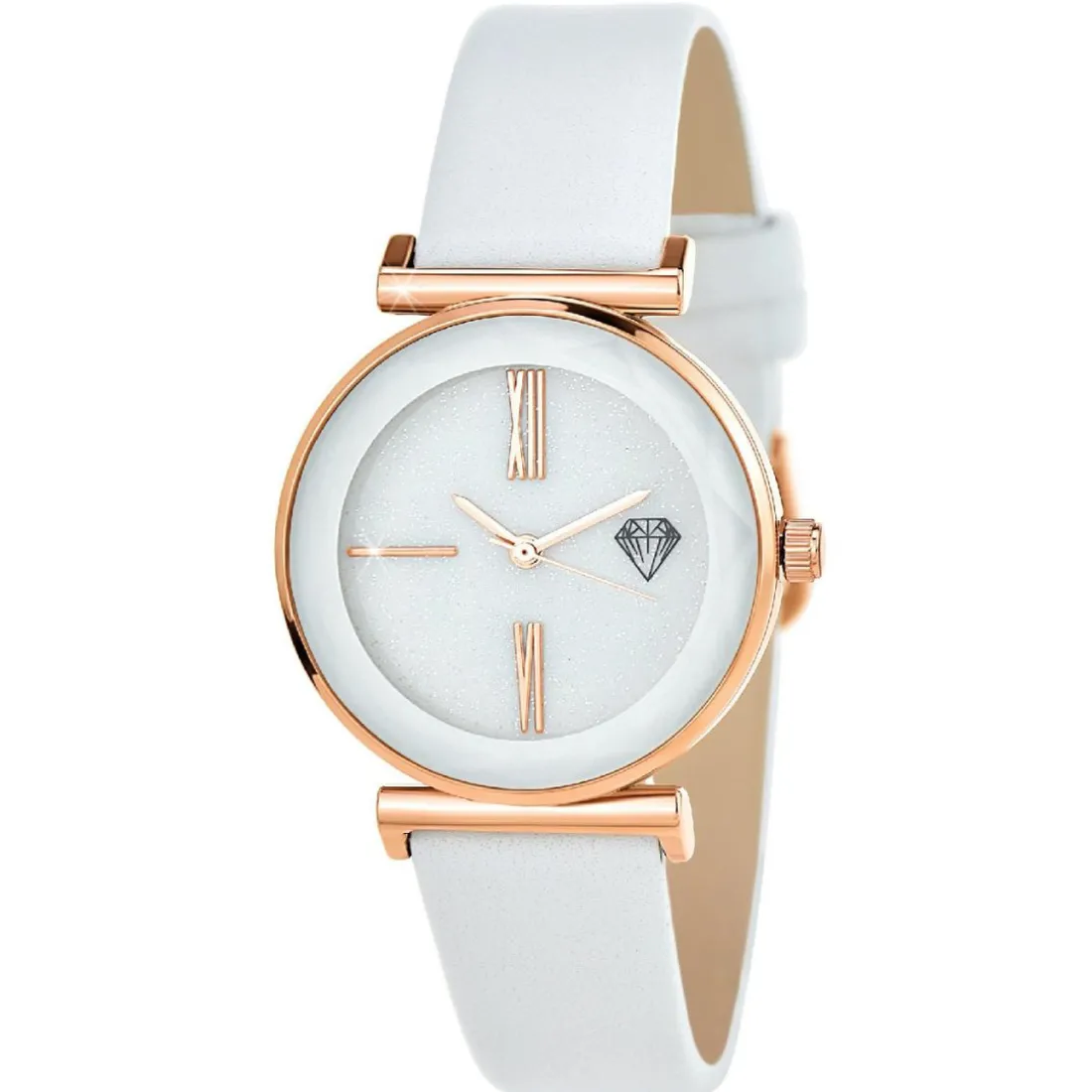 Montre femme MF476-BLANC - Bracelet Cuir Blanc