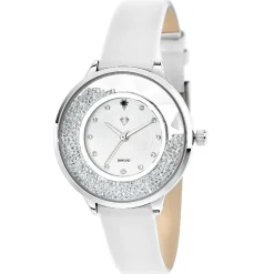 Montre femme MF459-DIAMANT-BLANC - Bracelet en Cuir Blanc