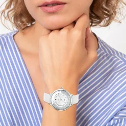 Montre femme MF459-DIAMANT-BLANC - Bracelet en Cuir Blanc