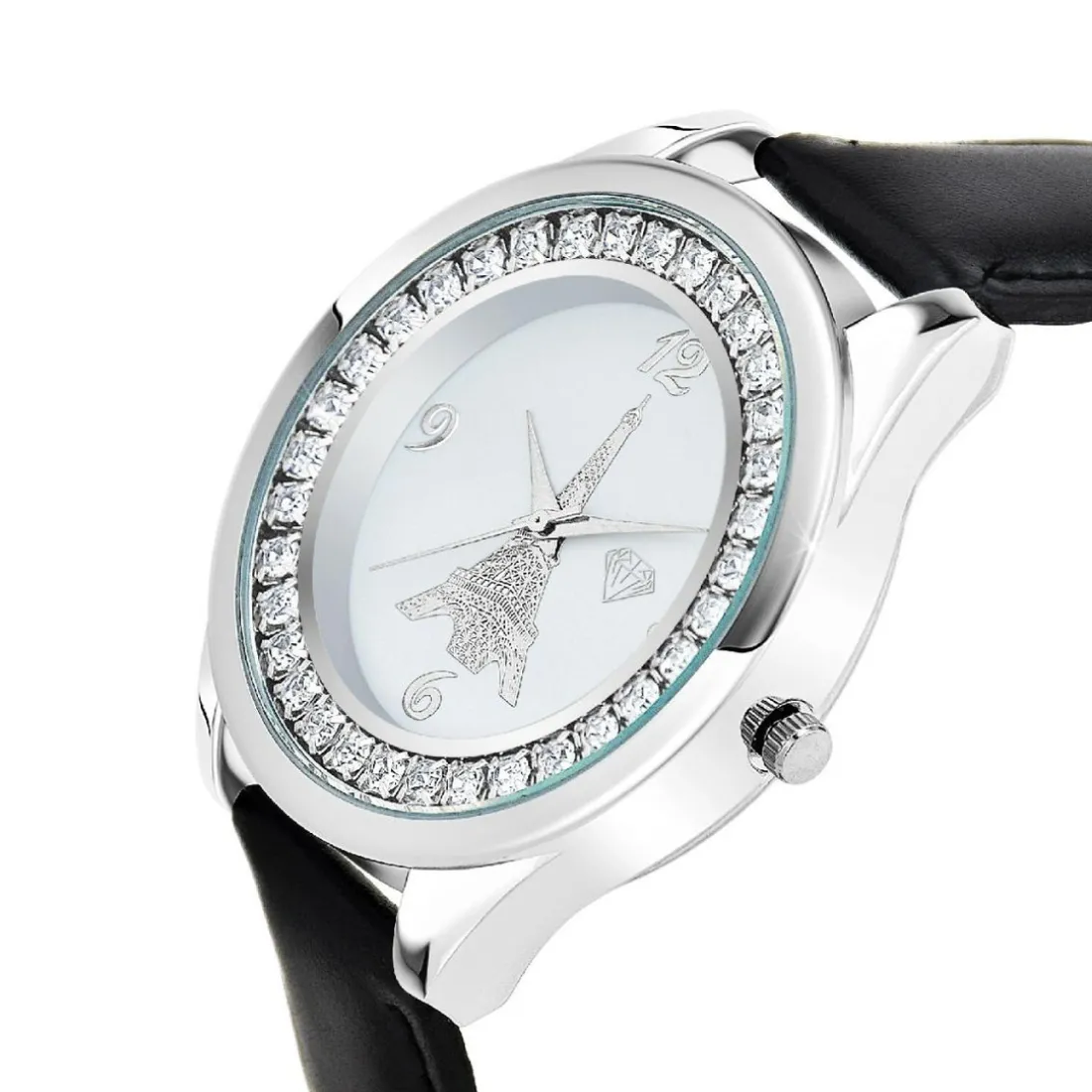 Montre femme MF458-NOIR- Bracelet en Cuir Noir