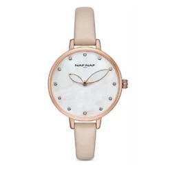 Montre Femme Naf Naf - NAFW1021 Bracelet Cuir Beige
