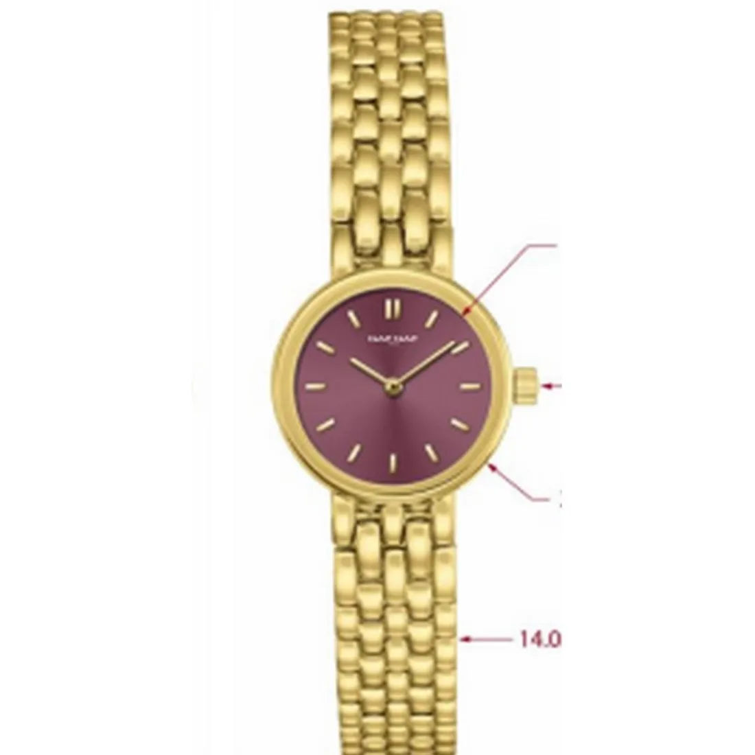 Montre Femme Naf Naf - NAFW1012 Bracelet Acier Doré
