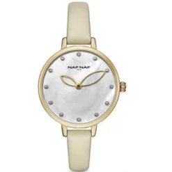 Montre Femme Naf Naf - NAFW1020 Bracelet Cuir Beige