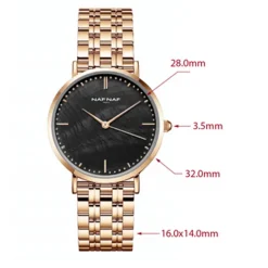 Montre Femme Naf Naf - NAFW1123 Bracelet Acier Doré rose