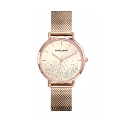 Montre Femme Naf Naf - NAFW1113 Bracelet Acier Doré rose