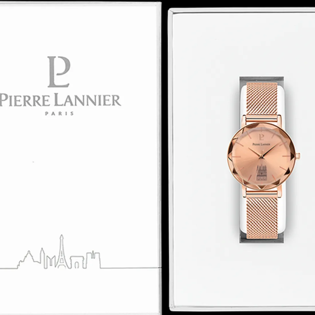 Montre Femme Pierre Lannier Coeur Battant - 099K958 Bracelet Acier Doré rose