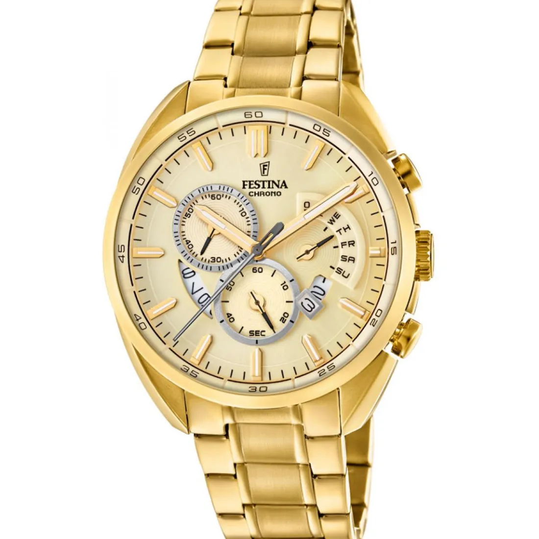 Montre Festina Prestige F20267-1 - Montre Chronographe Acier Or Homme