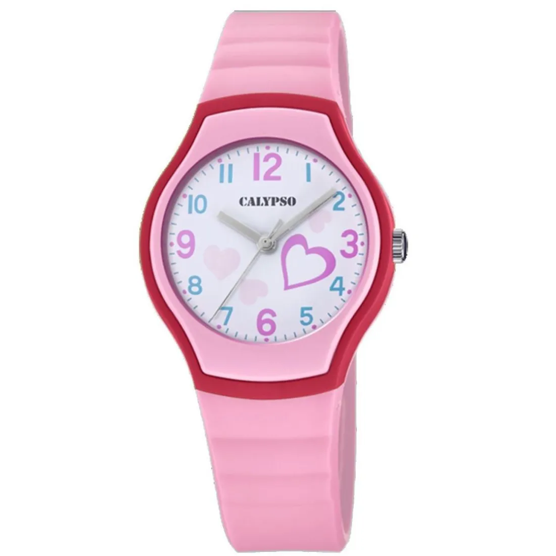 Montre Fille Bracelet Résine Rose 3 AIGUILLES K5806-2