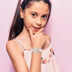 Montre Fille Certus 647614 - Bracelet Cuir Blanc avec Motifs Danseuses