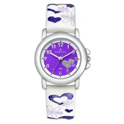 Montre Fille Certus 647457 - Bracelet Cuir Blanc/Violet