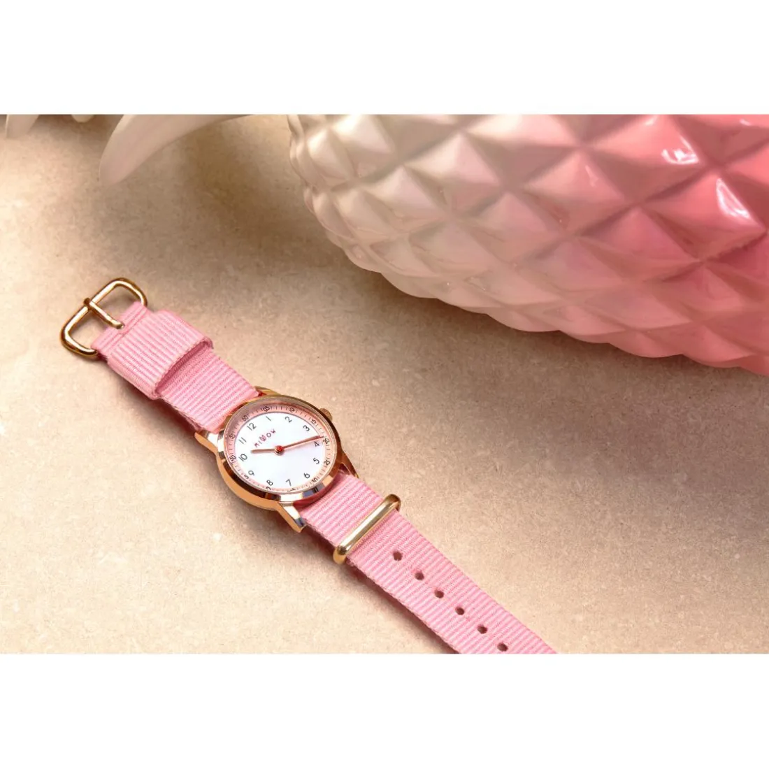 Montre fille Millow Paris Classique - MIL364 Bracelet Nylon Rose