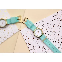 Montre fille Millow Paris Classique - MIL465 Bracelet Nylon Vert menthe