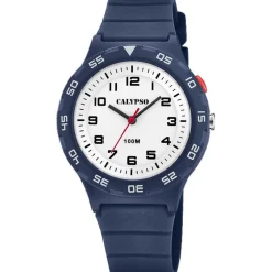 Montre Garçon Bracelet Résine Bleu 3 AIGUILLES K5797-3
