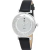 Montre Héléna élégante noire ornée d'un véritable diamant noir