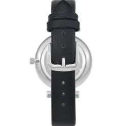 Montre Héléna élégante noire ornée d'un véritable diamant noir