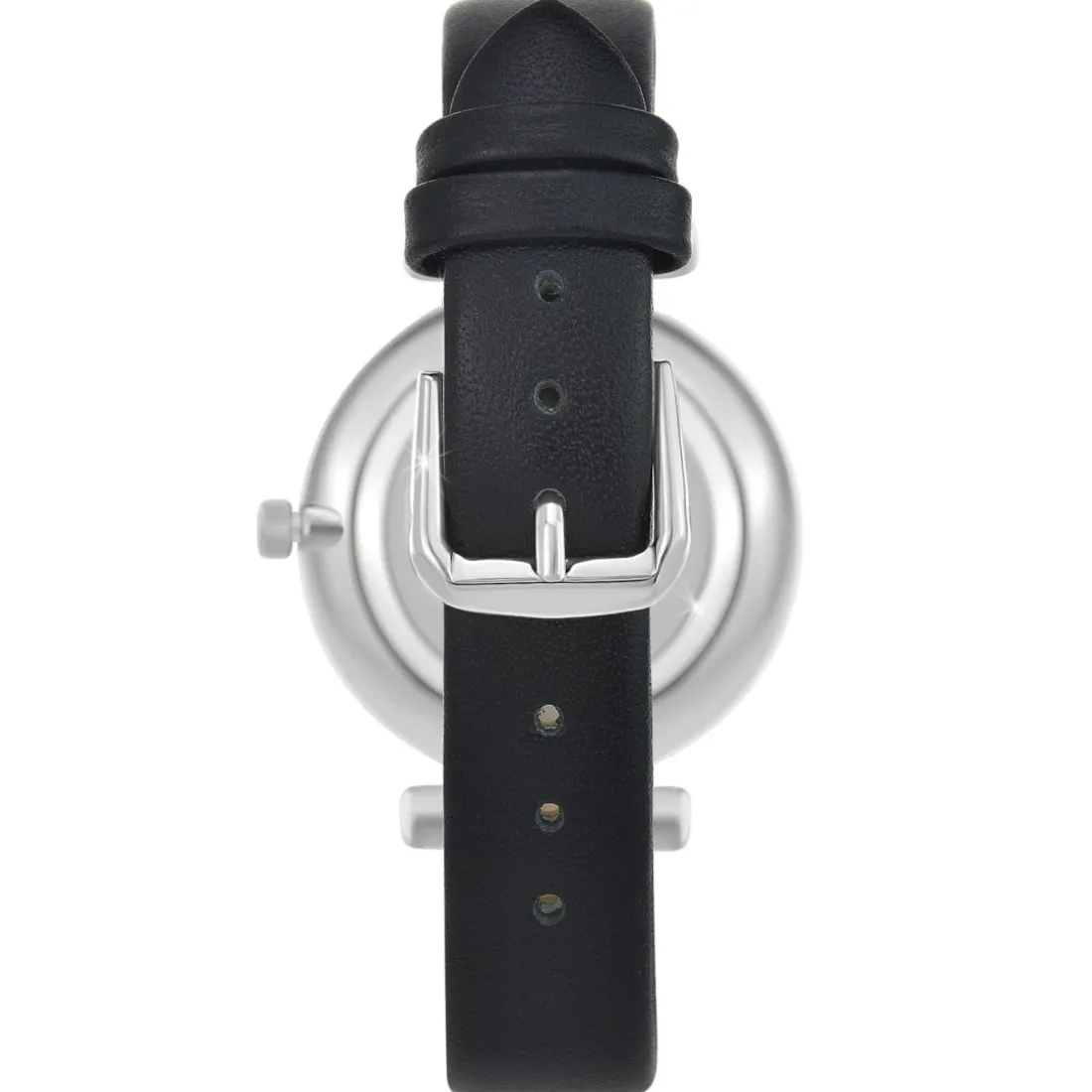Montre Héléna élégante noire ornée d'un véritable diamant noir