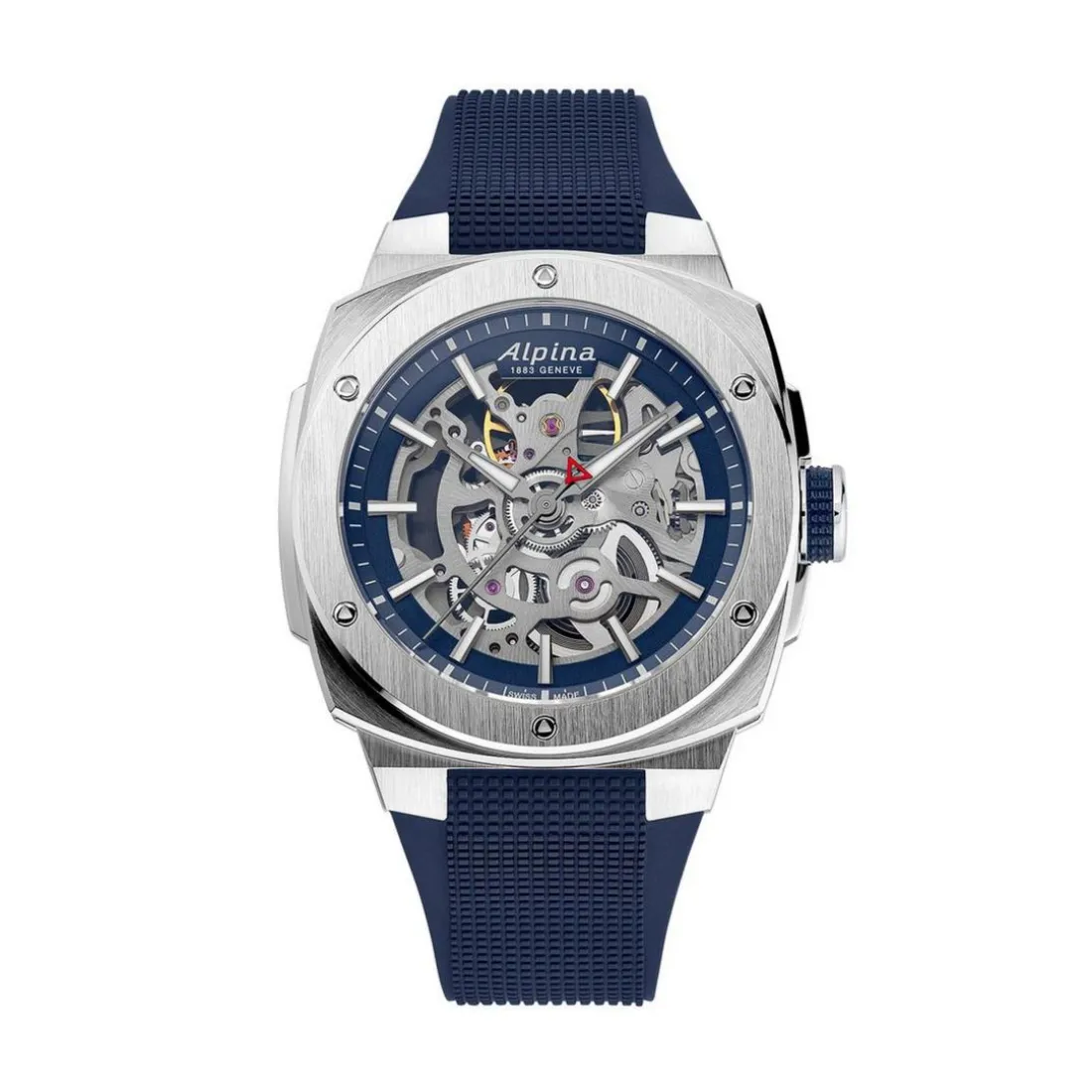 Montre Homme ALPINA Alpiner - AL-520NSKT3AE6 Bracelet Caoutchouc Bleu